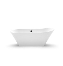 Akmens masės vonia Aura Calipso balta, 172x77 cm, su persipylimu 1