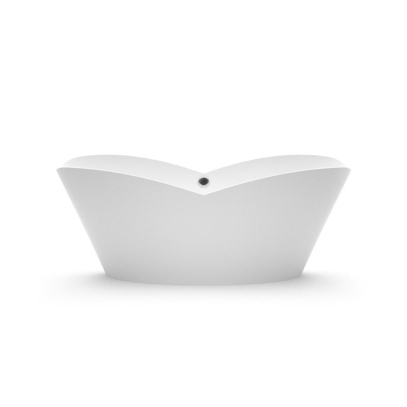 Akmens masės vonia Aura Cupido balta, 187x75 cm, su persipylimu