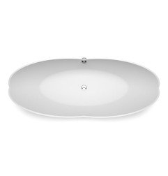 Akmens masės vonia Aura Cupido balta, 187x75 cm, su persipylimu 4