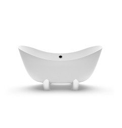 Akmens masės vonia Aura Damona 1 balta, 176x74 cm, su persipylimu 3