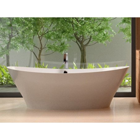 Akmens masės vonia Aura Demetra balta, 182x89 cm, be persipylimo