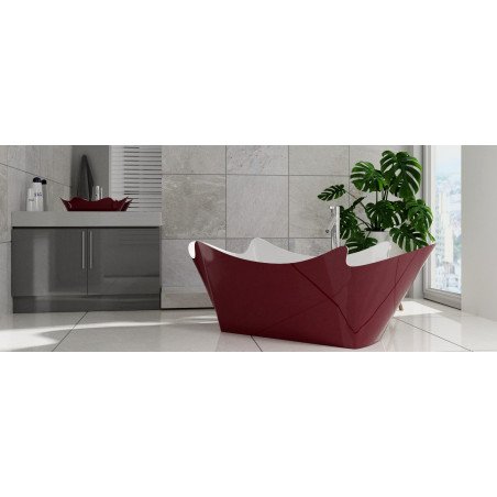 Akmens masės vonia Aura Eracura balta, 177x79 cm, be persipylimo