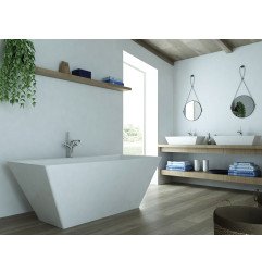 Akmens masės vonia Aura Erunna 1 balta, 175x81 cm, be persipylimo