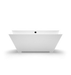 Akmens masės vonia Aura Erunna 2 balta, 175x81 cm, su persipylimu 1