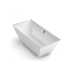 Akmens masės vonia Aura Erunna 2 balta, 175x81 cm, su persipylimu 3