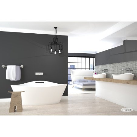 Akmens masės vonia Aura Iris 2 balta, 181x78 cm, be persipylimo