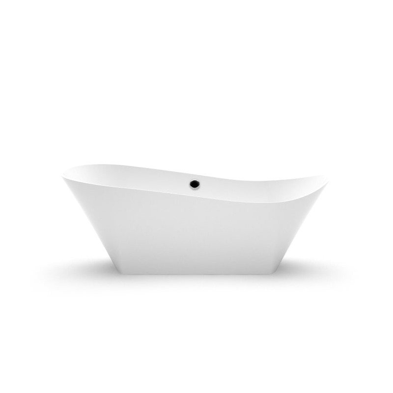 Akmens masės vonia Aura Kami 1 balta, 180x78 cm, su persipylimu