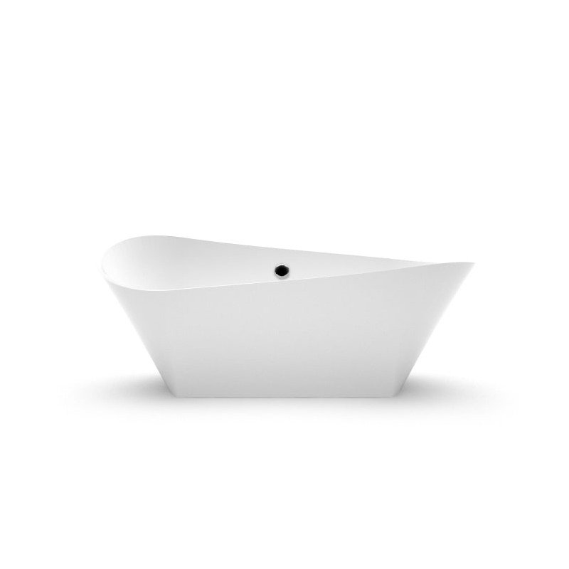 Akmens masės vonia Aura Kleodora balta, 172x78 cm, su persipylimu