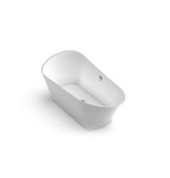 Akmens masės vonia Aura Kleodora balta, 172x78 cm, su persipylimu 3