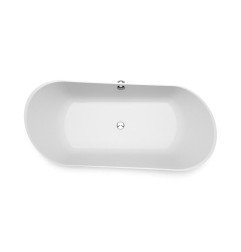 Akmens masės vonia Aura Kleodora balta, 172x78 cm, su persipylimu 4