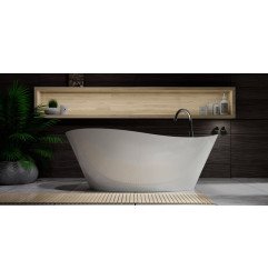 Akmens masės vonia Aura Luxovio balta, 186x78 cm, be persipylimo