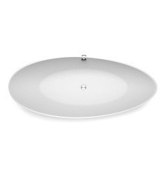 Akmens masės vonia Aura Luxovio balta, 186x78 cm, su persipylimu 4