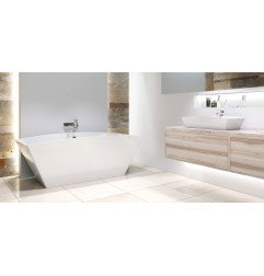 Akmens masės vonia Aura Ondina 1 balta, 169x80 cm, su persipylimu