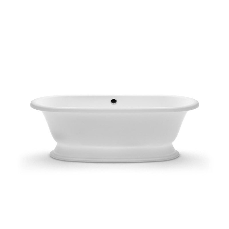 Akmens masės vonia Aura Recanto balta, 190x91 cm, su persipylimu