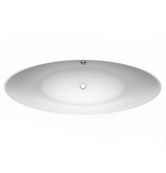 Akmens masės vonia Aura Talia balta, 191x77 cm, su persipylimu 4