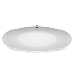 Akmens masės vonia Aura Tiche 2 balta, 191x75 cm, su persipylimu 4