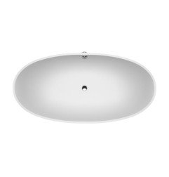 Akmens masės vonia Aura Estia balta, 184x90 cm, su persipylimu 4