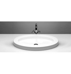 Praustuvas VISPOOL Oval 70x45, baltas, su skyle maišytuvui 1