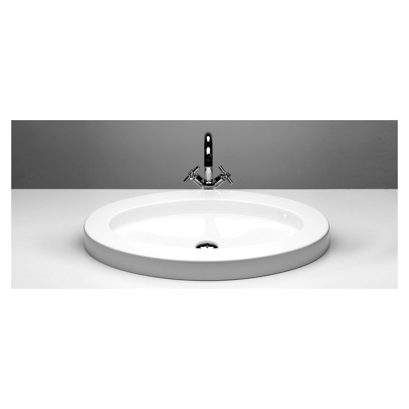 Praustuvas VISPOOL Oval 70x45, baltas, su skyle maišytuvui