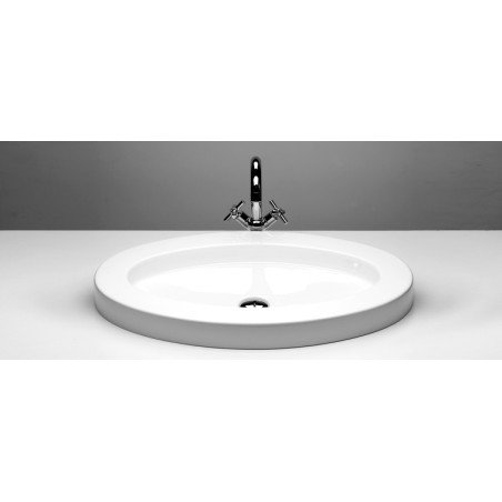 Praustuvas VISPOOL Oval 70x45, baltas, su skyle maišytuvui 1