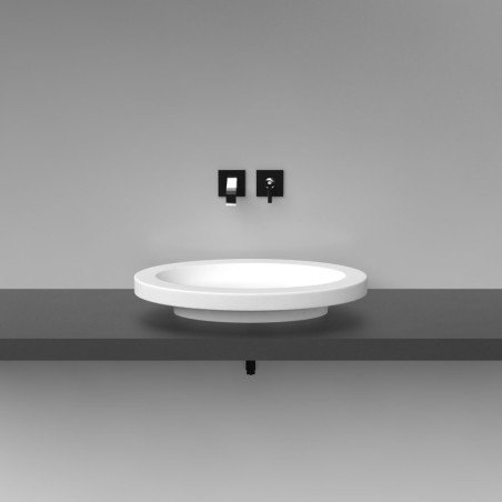 Praustuvas VISPOOL Oval 70x45, baltas, su skyle maišytuvui