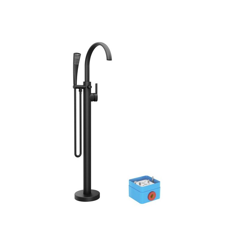 Grindinis vonios maišytuvas Ravak Freedom, FM 080.20BL.RB07A, juodas, be R-box