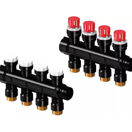 Šildymo sistemos kolektorius Uponor Vario Plus, su balansiniais ventiliais, 4 kontūrų 1