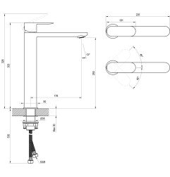 Praustuvo maišytuvas Ravak Chrome II, 300 mm, CR II 015.00CR chromas