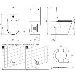 Pastatomas WC Ravak, Elegant RimOff 3/6 l su Soft-Close dangčiu 10