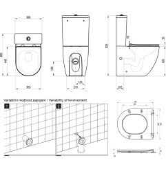 Pastatomas WC Ravak, Optima RimOff 3/6 l su Soft-Close dangčiu 10