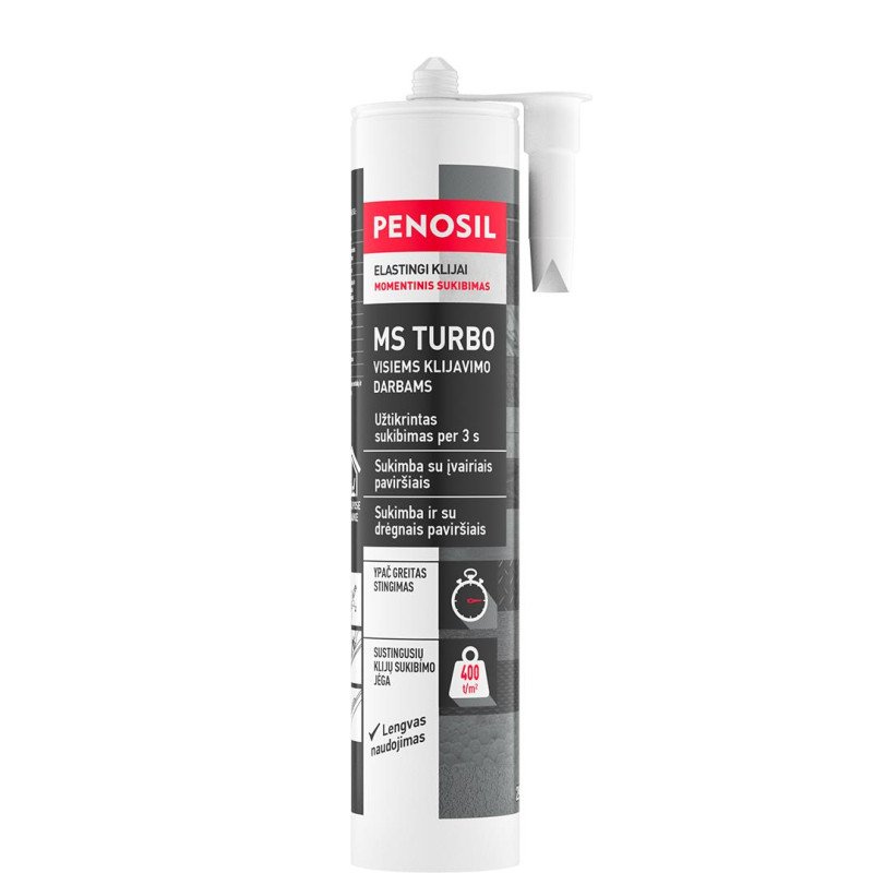 Elastingi hibridiniai klijai Penosil MS Turbo, balti 290 ml