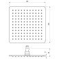 Stacionari kvadratinė dušo galva 250x250 mm, 986.00CR chromas