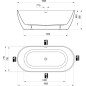 Laisvai pastatoma vonia Ravak Freedom O Tec 1700x770, balta su juodais priedais Laisvai pastatoma vonia Ravak Freedom O Tec 1700x770, balta su juodais priedais
