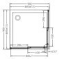 Kvadratinė dušo kabina X-Point, XU2RV2-90 blizgi+Transparent