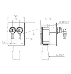 Potinkinio sifono komplektas HL4000.2, Skalbyklėms ir indaplovėms