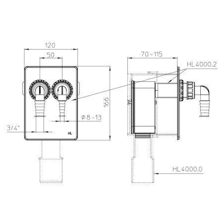Potinkinio sifono komplektas HL4000.2, Skalbyklėms ir indaplovėms