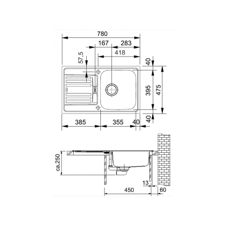 Plieninė plautuvė Franke Euroform, EFN 614-78 (i)