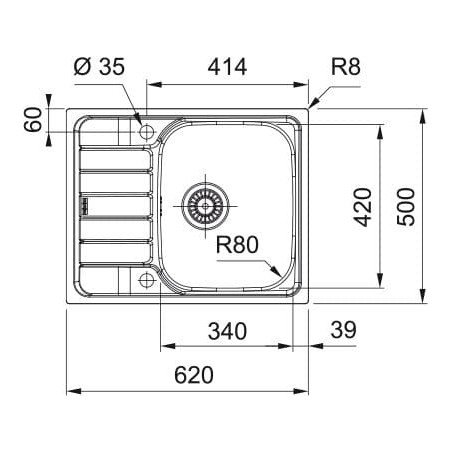 Nerūdijančio plieno plautuvė Franke Spark, SKX 611-62/50