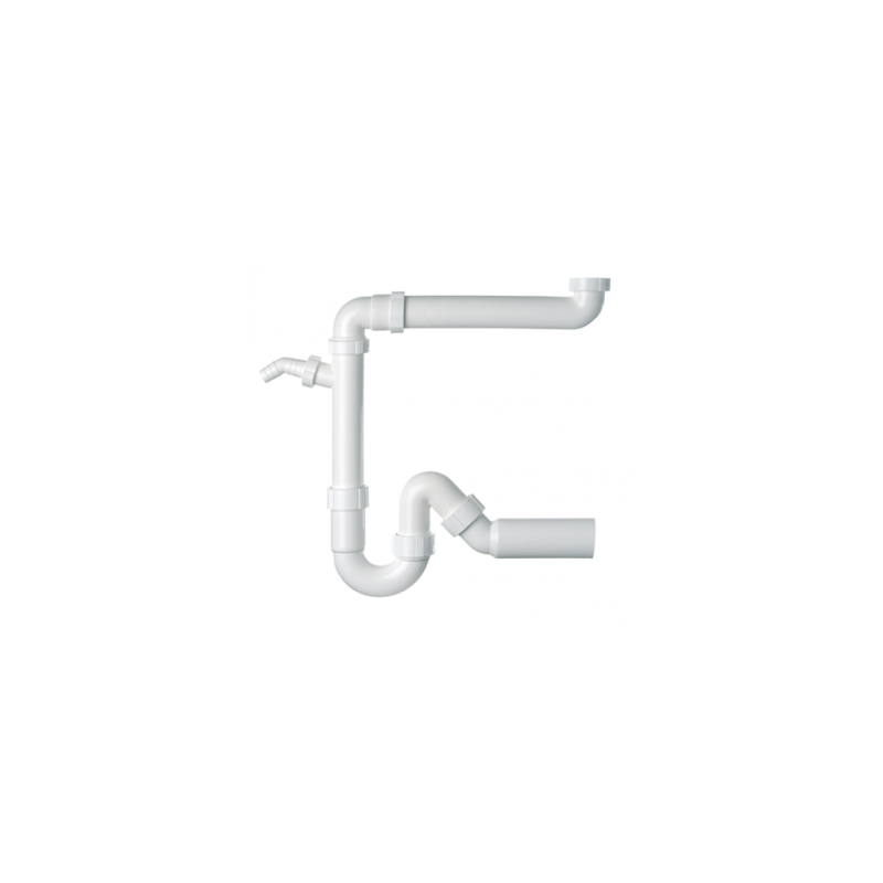 Plautuvės sifonas FRANKE taupantis vietą, su skalbyklės/indaplovės jungtimi, d50