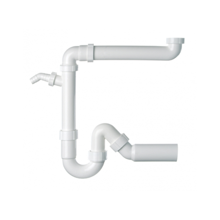 Plautuvės sifonas FRANKE taupantis vietą, su skalbyklės/indaplovės jungtimi, d50 1