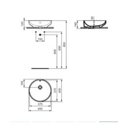 Pastatomas praustuvas Ideal Standard i.life B, 40 cm, apvalus 4