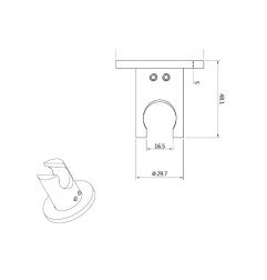 Dušo galvos laikiklis SAT Dark, sieninis, šlifuoto aukso spalvos 5