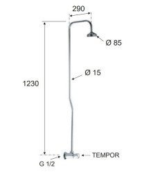 Stacionari dušo sistema Remer, šaltam vandeniui