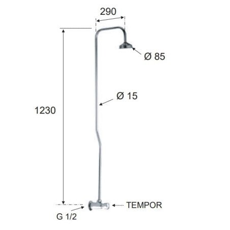 Stacionari dušo sistema Remer, šaltam vandeniui