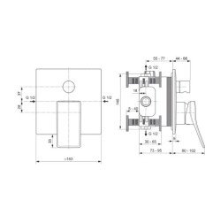Vonios maišytuvas Ideal Standard Conca, potinkinis, Brushed Gold 3