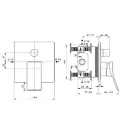 Vonios maišytuvas Ideal Standard Conca, potinkinis, chromo 3