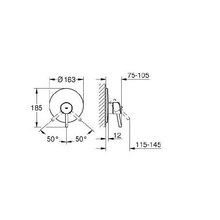 Virštinkinė dalis vonios-dušo maišytuvui Grohe, Concetto