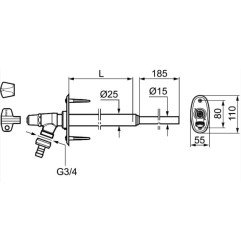 Neužšąlantis sodo kranas FM Mattsson, 400 mm, chromas