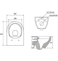Pakabinamas WC Ravak Zante, RimOff su Soft-Close dangčiu 7