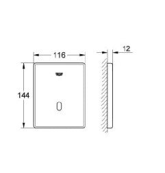 Pisuaro klavišas Grohe Tectron Skate, sensorinis, infraraudonųjų spindulių